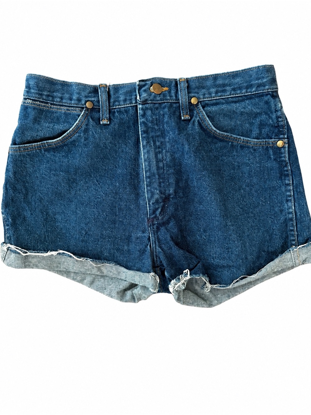 Wrangler Blue Rolled Hem Denim Shorts